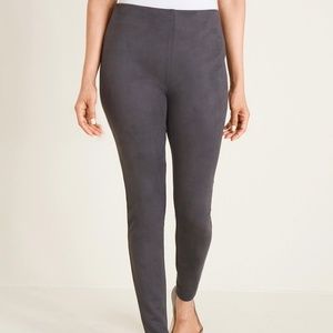 NWT Chico's Vegan Suede Leggings Castlerock Gray Size 0R / US 4R